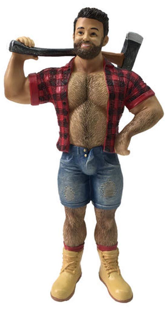 December Diamonds Poke The Bear 5555301 - Ornamento A Forma Di Orso, Colore Rosso, Serie Lumberjack, Figura In Resina Alta 17.8 Cm - 4
