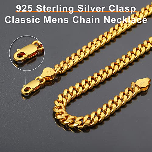 Brijewnes Gold Chain For Men 18 Inches Mens Gold Chain Gold Chain For Men 5Mm Gold Necklace Men Diamond Cut Mens Gold Necklace Men Gold Chains Gold Chains For Men Cuban Link Chain For Men #TOP3