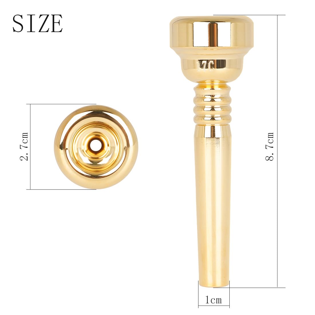RuiJOTWAT Brass instrument trumpet mouthpiece brass gold-plated 17C trumpet mouthpiece beginner playing 17C trumpet mouthpiece trumpet mouthpiece - Image 3