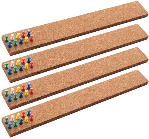 HBlife Cork Board Bulletin Board Bar Strip 15x2 Inch - 1/2 Inch Thick, Frameless Cork Board Strips...