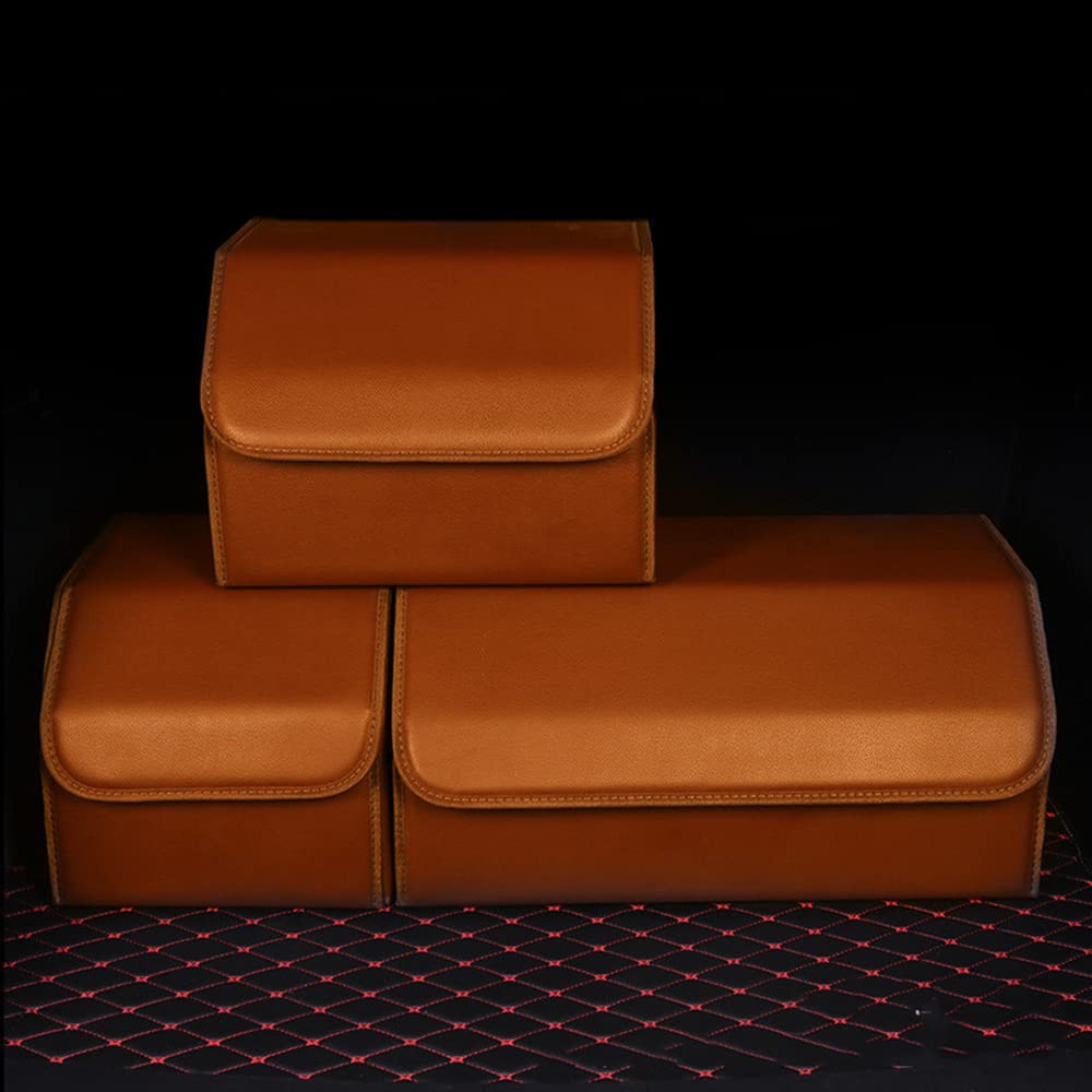 Auto Organizer Bagagliaio per Chrysler Grand Voyager 300C Pacifica Pieghevole Organizzatore con Coperchio Multi Scomparto Impermeabile Scatola Borse Antivegetativa, 1PCS XL-Brown Style