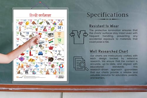 Image of GO WOO HINDI VARNMALA CHART HARD LAMINATED | Varnmala Vista: Ultimate Laminated Chart for Hindi Script Mastery