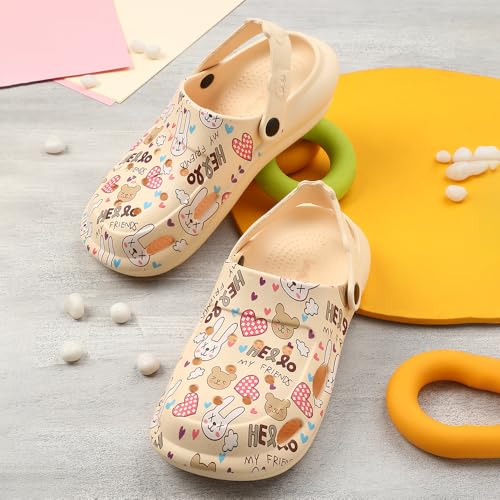 Image of Liberty Lucy&Luke ALEX-K3E Kids Clogs for Boys & Girls | Lightweight Slip-On Clogs - Beige & White | Durable & Soft EVA Sole | Comfortable & Breathable Sandals for Walking, Beach & Every Day Wear
