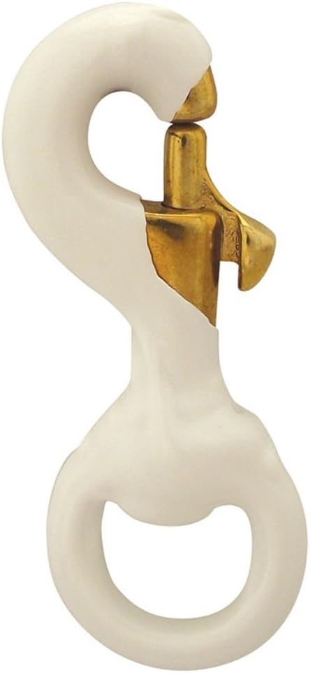 Commercial Flagpole Repair Kit (50 FT X 1/4") Diameter WindStrong® White Flagpole Polypropylene Halyard Flagpole Rope and Lot of -2- 3 Inch Deluxe White Rubber Coated Brass Flagpole Clip Snap Hooks