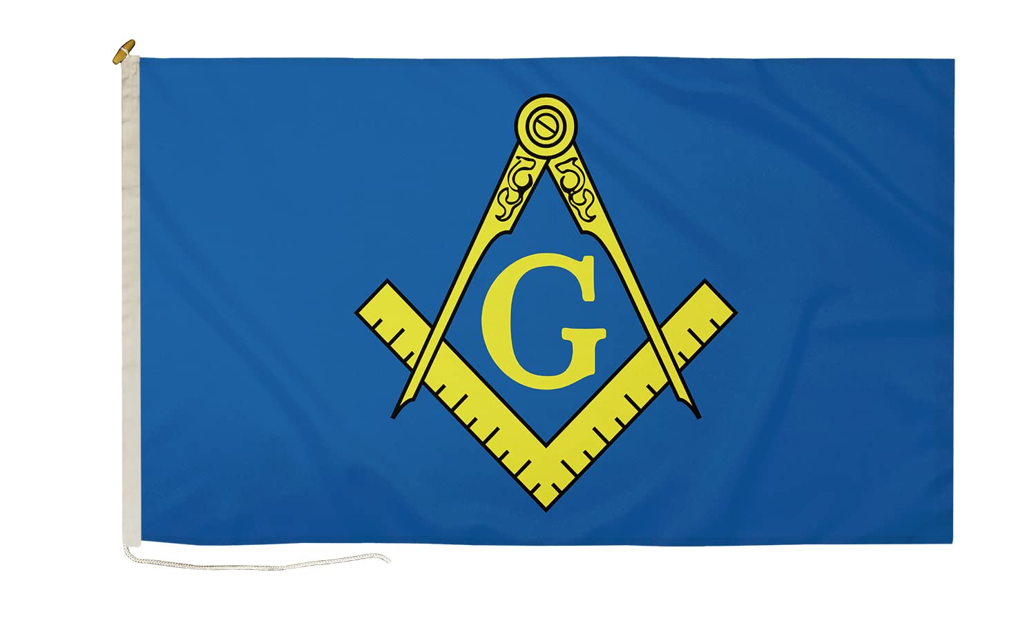 DuraFlag Masonic Small Courtesy 20x12" Rope and Toggled Premium Quality 50x30cm Flag โ image 1