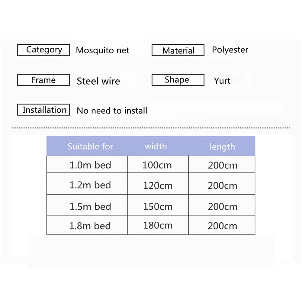 Pop UP Mosquitera para Cama, Mosquiteras Plegables portátiles, Mosquitera, Mosquitera de Malla Fina para Cama, Mosquitera portátil para Tienda-1,5 * 2,0 * 1,50 m_B