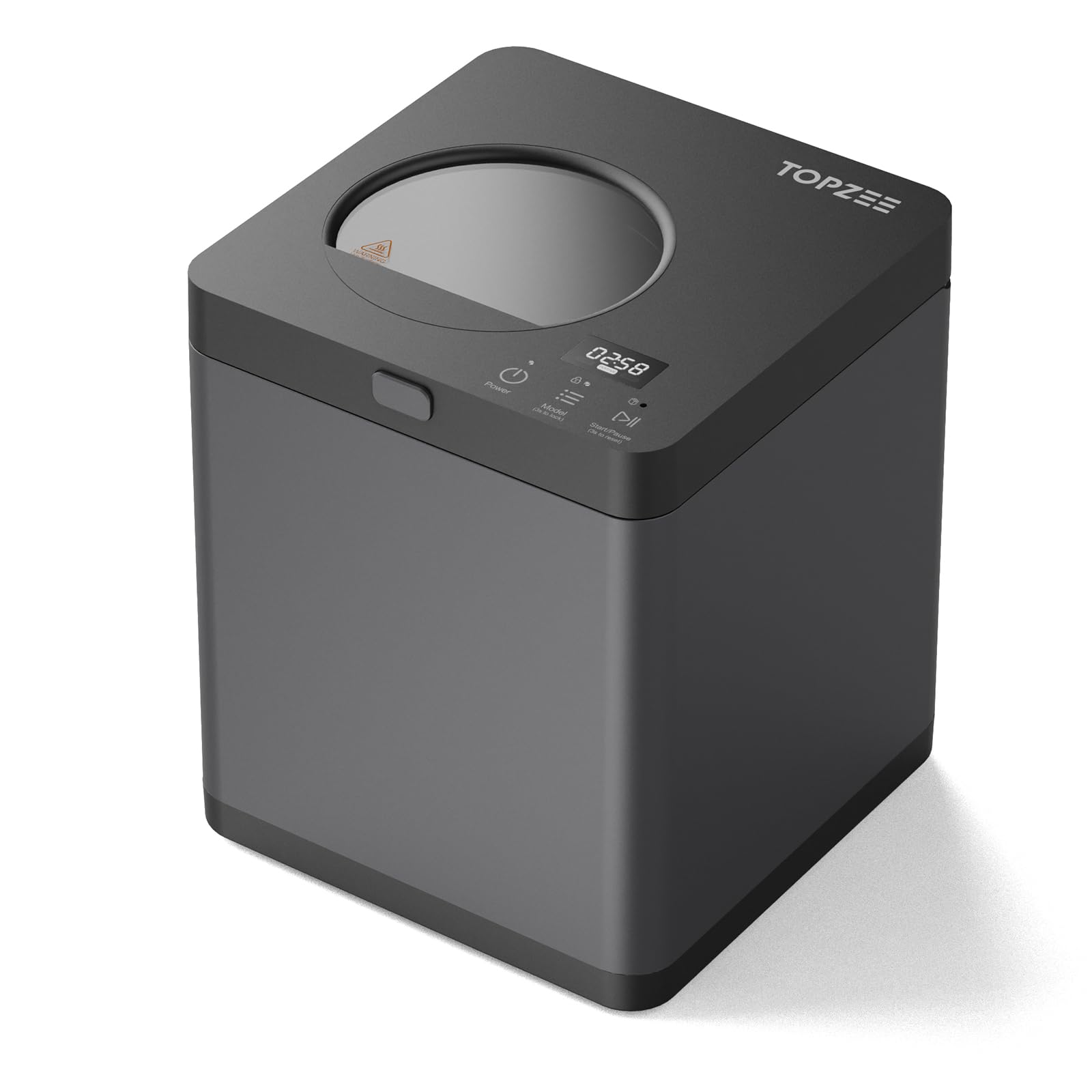 TOPZEE Electric Composter for Kitchen|3L Kitchen Compost Bin Countertop Odorless|Food Composter Auto-Cleaning, Dark Gray