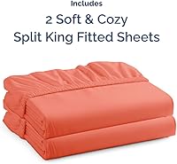 Vista 74 de King Fitted Bed Sheet - Bottom Single Fitted Sheet Only - Ultra-Soft Hotel Luxury Bedding w/ 8-16 Inch Deep Pockets - Breathable, Cooling & Wrinkle