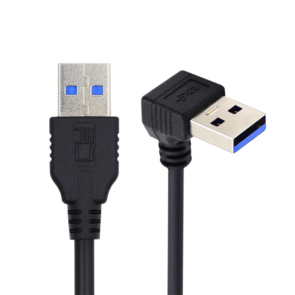 xiwai USB 3.0 Angled Type-A Male to Straight 3.0 Type-A Male 5Gbps Data Cable Down Angled 90 Degree 40cm