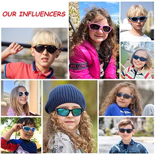 DUCO Polarized Kids Aviator Sunglasses for Boys Girls Flexible Toddler Shades UV Protection Age 3-5 K0112