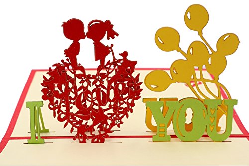 3D Pop Up Greeting Cards for Lovers Couple's Happy Anniversary Valentines
