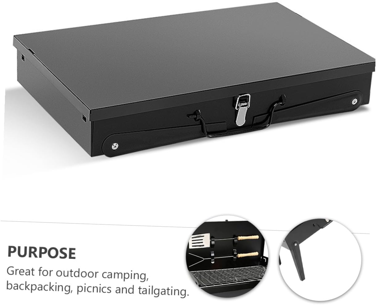 Portable Folding Bbq Grill 44x27x47cm with Accessories, Lightweight Outdoor Camping Barbecue Stove for Hiking, Tailgating, and Picnic