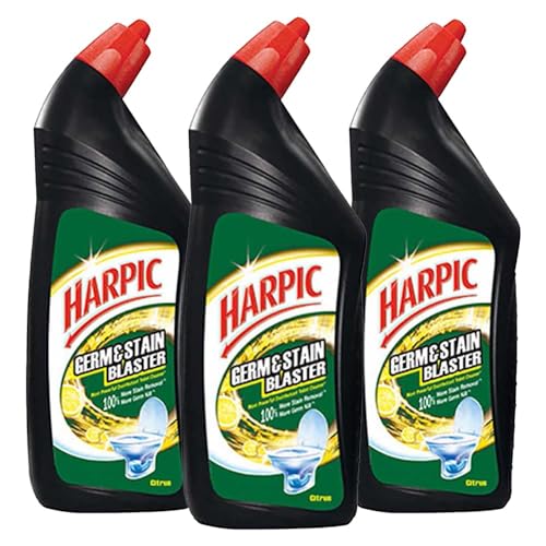 Image of Harpic 750 ml - Citrus, Germ & Stain Blaster Disinfectant Toilet Cleaner Liquid |Suitable for Toilet Bowls (Pack of 3)
