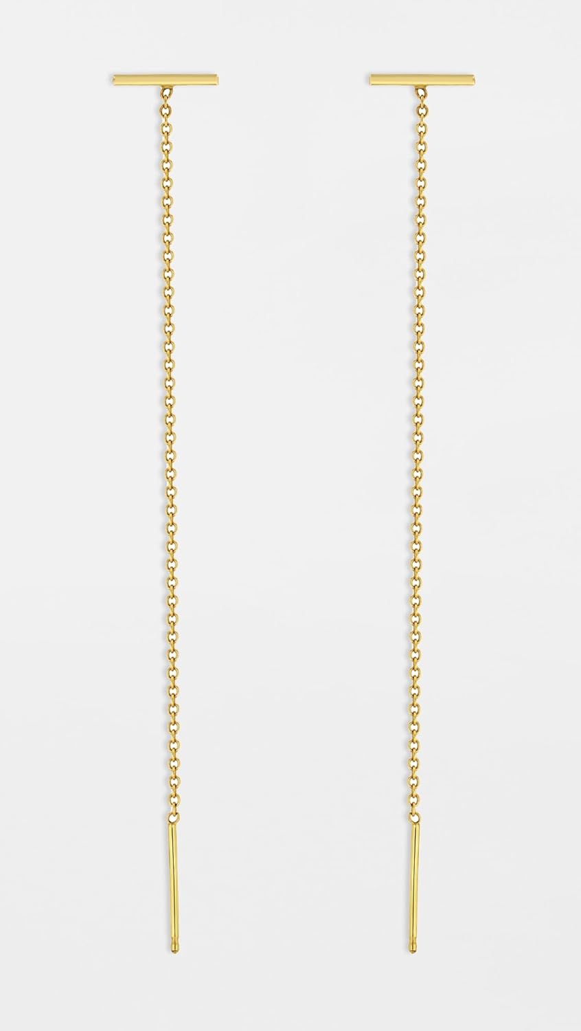 Zoe Chicco Women's 14k Gold Bars Threader Earring, 14k Yellow Gold, One Size - Image 5