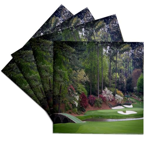 3dRose CST_131410_3 Augustas Amen Corner Golf Course Golfers on Bridge