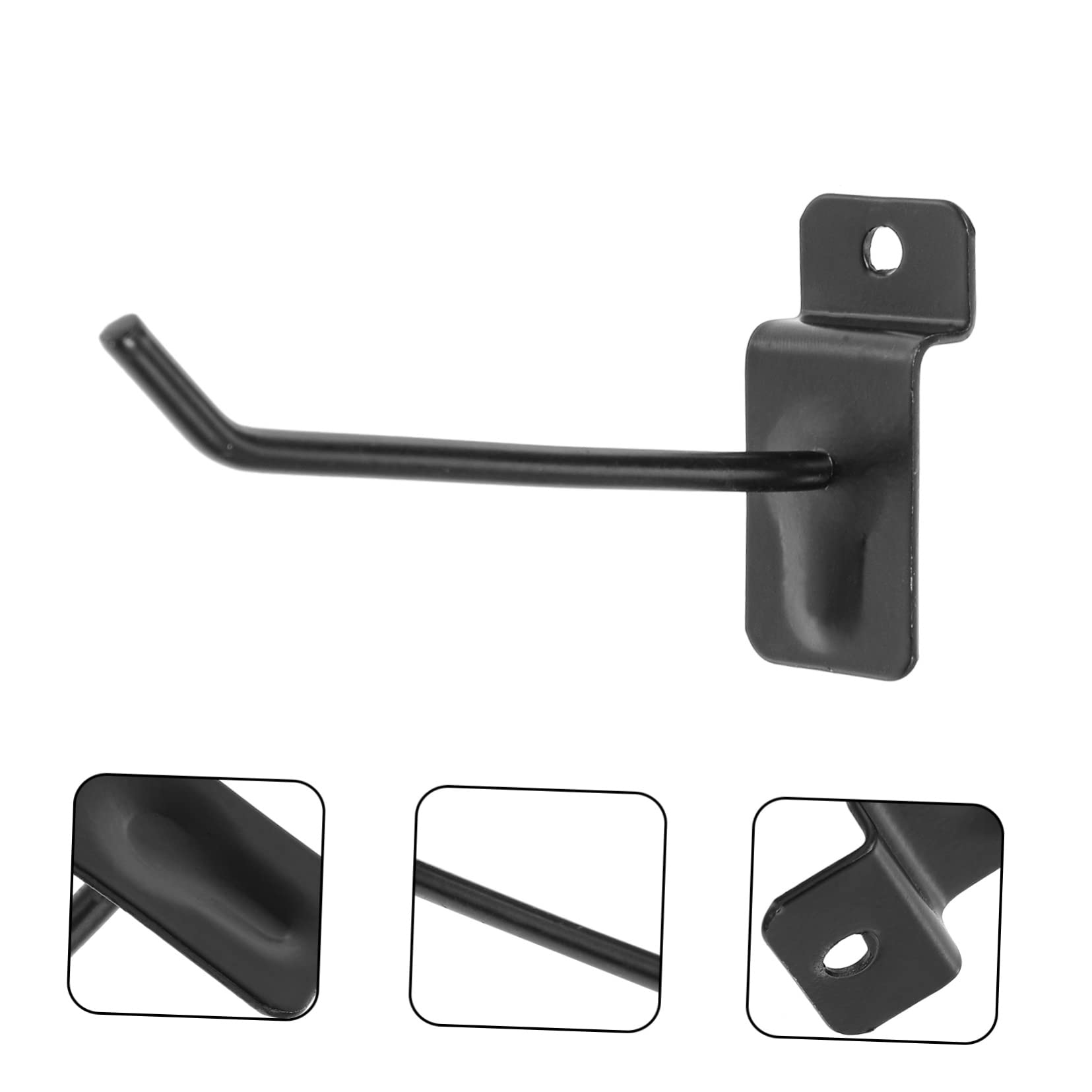 DOITOOL 50 Stück Schwarze Lochwandhaken aus Eisen, 10cm, Universalhaken