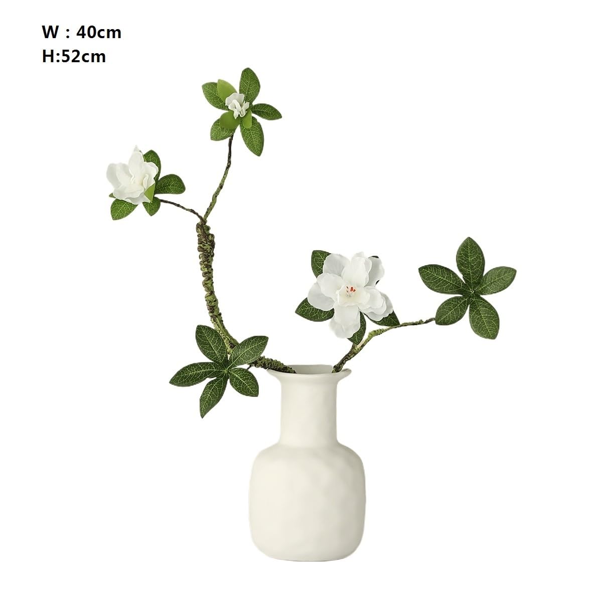 Fiori artificiali Simulazione di decorazione del soggiorno con vaso in ceramica bianca e albero finto Fiore finto