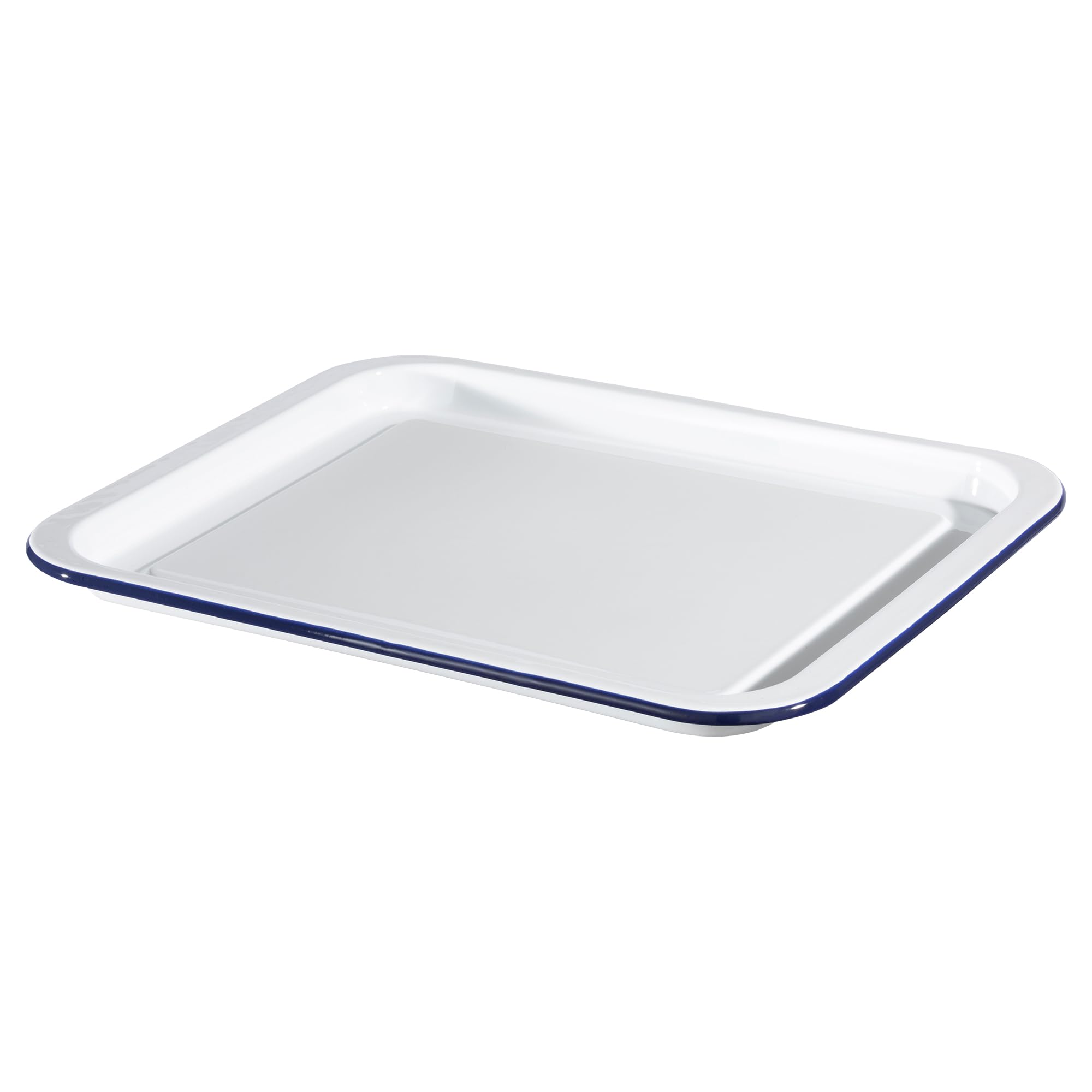 Hairy Bikers Enamelled Cookware, Medium Oven Tray, Steel, PFOA Free, Oven Safe, Dishwasher Safe, White