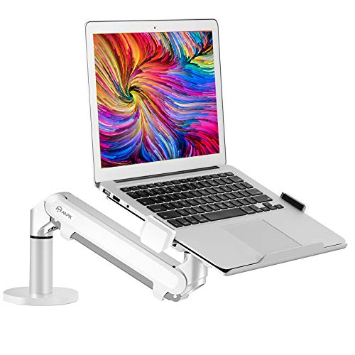 Adjustable Height Rotating Pneumatic Arm Desktop Mount Laptop Stand for 11-17 Inch Notebooks