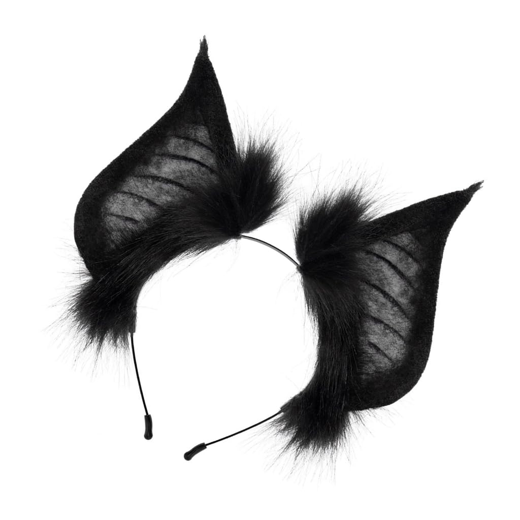 Vdaxvme Furry Bat Headband Cartoon Animal Ear COSPLAY Supply Halloween Cartoon Animal Role Play for Fan Event