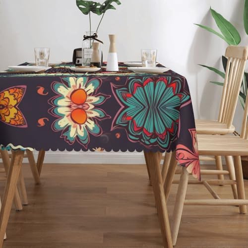 Nappe lavable extérieure papillon pour table rectangulaire carrée étanche