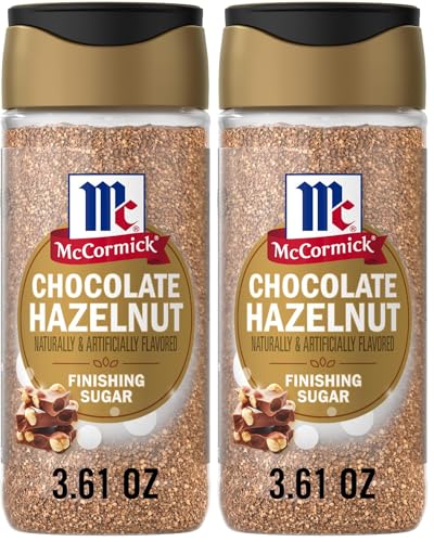 Image of McCormick Finishing Sugar, Chocolate Hazelnut, Limited Edition, Rich Cocoa and Roasted Hazelnut Notes, For Cookies, Ice Cream, Dessert, Beverages, and More, 3.61 oz (Pack of 2)