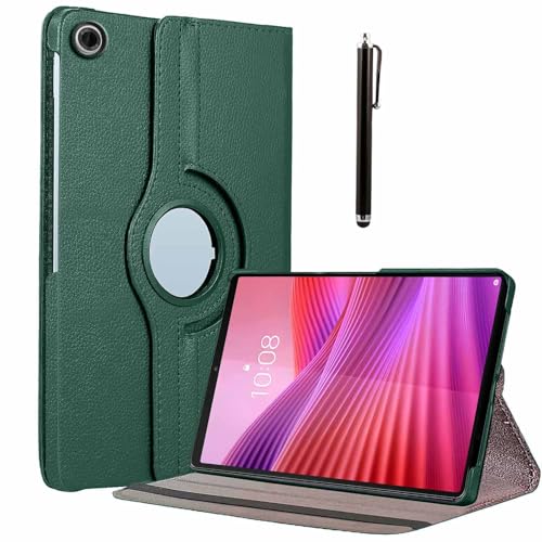 Image of ProElite Cover for Lenovo Tab 10.1 inch 2025, 360 Rotatable Smart Flip Case Cover for Lenovo Tab 10.1 inch 2025 Tablet with Stylus Pen, Dark Green