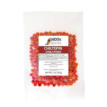 1oz Dried Chiltepin Peppers, Whole Chile Tepin | Extreme Heat Level, Chiltepines Chili Pods