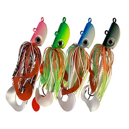4 New Bearded Buzzbait Bucktail Saltwater Jigs Flounder, Fluke, Bass, Bluefish, Blackfish, Seabass Offshore, Surf Fishing Speed,Slow Jigging,Vertical Pitching Lures (1.45)