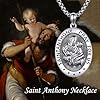 URONE ST Anthony Medal Necklace 925 Sterling Silver Saint Anthony Catholic Pendant Necklace Religious Jewellery Gifts for Women Men #5