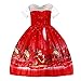 Robe de Noël pour enfant fille - Robe de Noël en tulle - Princesse Père Noël - Déguisement d'anniversaire - Robe de bal pour Noël ou carnaval.