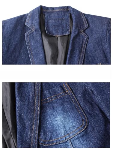 REHJJDFD Mens Denim Blazer Men Cotton Vintage Suit Jacket Male Blue Coat Denim Jacket Men Slim Jeans Blazers3