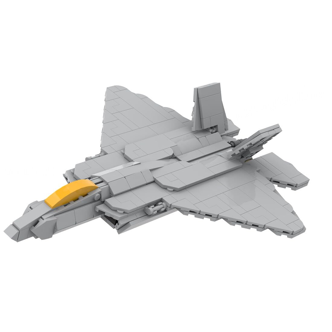 Assembled F-22 Military Fighter Model, top-down view