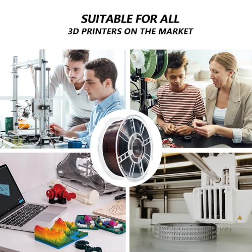 Image of iBOSS Silk Tri-Color PLA Plus 3D Printer Filament, 1.75mm 1 kg Spool, Shiny Silk PLA+ Filament Dimensional Accuracy + /- 0.02 mm, Fit Most FDM 3D Printers (Silk Black Red Copper)