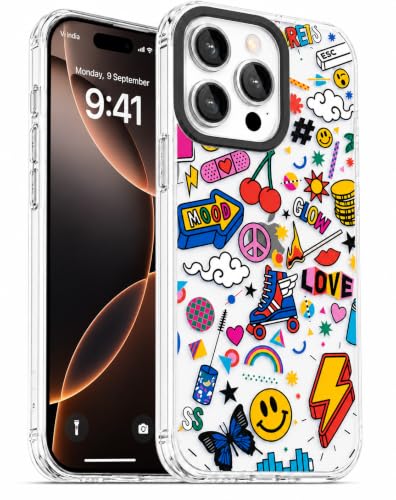 Image of SQUIF for iPhone 16 Pro Back Case Cover Silicone Transparent Soft Design Art Printed | Camera Bump Protection (Multicolor)