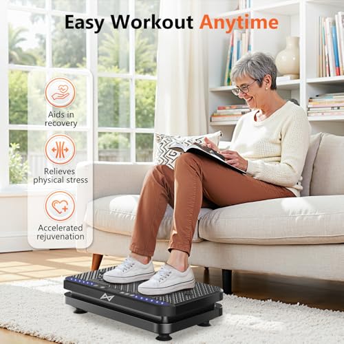 Image of AXV Vibration Plate Fitness Platform Exercise Machine Vibrating Shaking Full Body Shaker Workout Vibrate Stand Shake Board Sport for Weight Loss Fat Burner for Gym Home Office