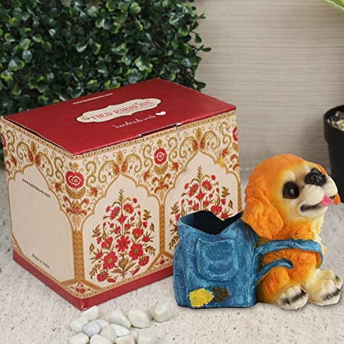 Image of TIED RIBBONS Cute Dog Decorative Pen Stand for Gift office Desk Kids Study Table (11.5 cm X 9 cm X 11 cm, Multicolor)