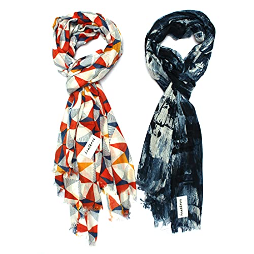 Image of Women's Trendy floral Printed Rayon Stoles Multicolour (Pack of 2)