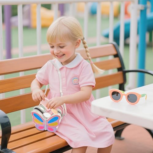 PinkSheep Toddler Purse for Girls Gifts Mini Purse Kids Shoulder Bag Crossbody Wallet 3-6Year Little Girl Gift Fashion (Butterfly)3