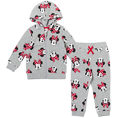 Minnie Mouse ensemble fille polaire gris anti-froid sweat zip et jogging