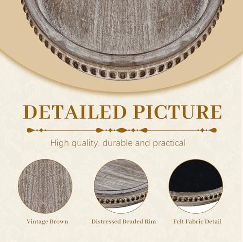 MAONAME-Wood-Decorative-Tray-Farmhouse-Wooden-Tray-for-Coffee-Table-Oval-Beaded-Tray-Washed-White-Serving-Tray-for-Living-Room-Kitchen-15-X-9-X-12 MAONAME Wood Decorative Tray Farmhouse Wooden Tray for Coffee Table Oval Beaded Tray Washed White Serving Tray for Living Room Kitchen 15 X 9 X 12