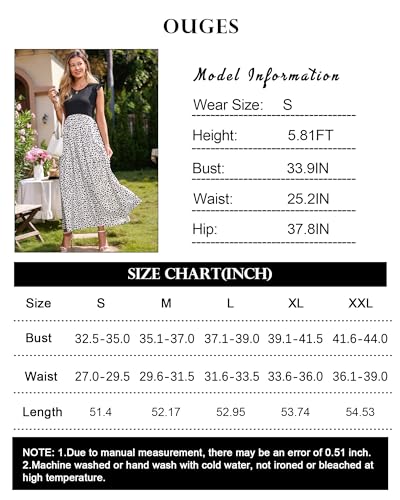Image of OUGES Women's Maternity Dress Summer Ruffle Sleeve Patchwork Casual Flowy Maxi Dresses with Pockets
