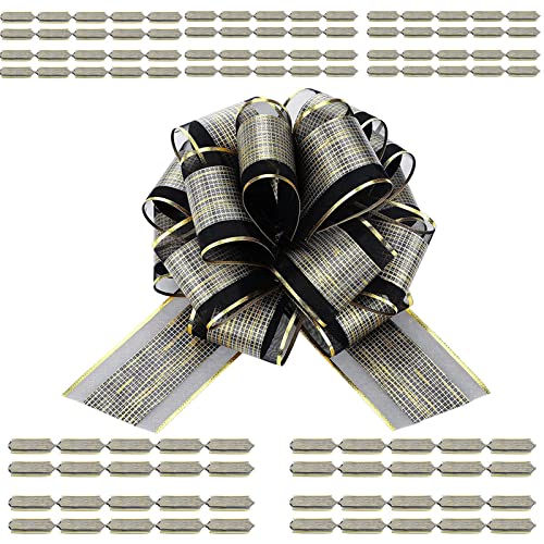 Presentrosett stor dragrosett L dragband polyband dekorativ rosett presentrosett (svart) 20 stycken band