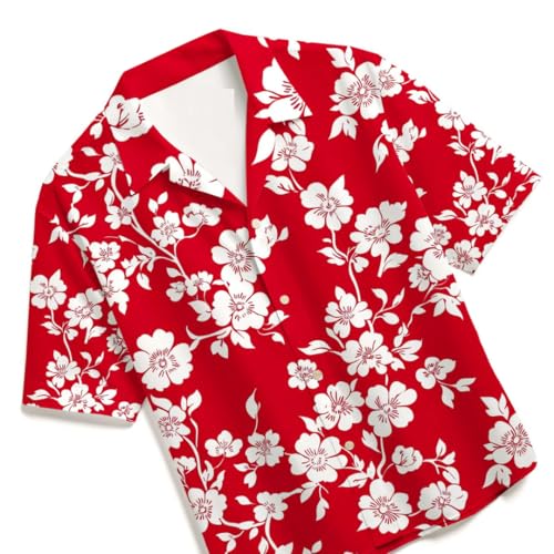 Image of Men's Floral Button-Down Shirt, Cotton Blend Stretchable, Casual Printed Striped Stylish Shirt