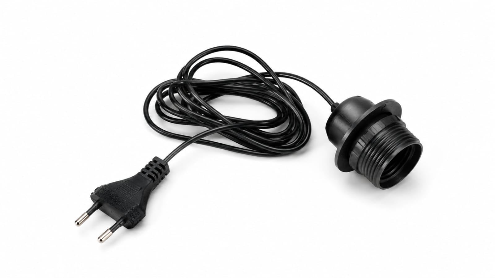 E27 Bulb Holder with Wire and Plug Cord – Electric Lamp Holder Socket Cable for Table Lamp, Hanging Light & DIY Lighting (Black) Crystal Glow Creaft-image-7