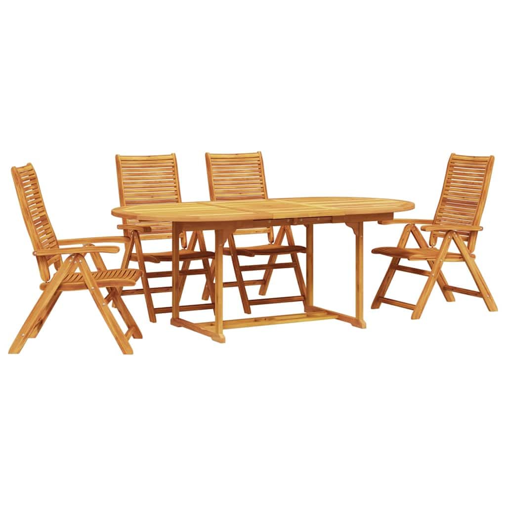 Tavolo in legno massello di acacia per esterni 200x100x75 cm Marrone