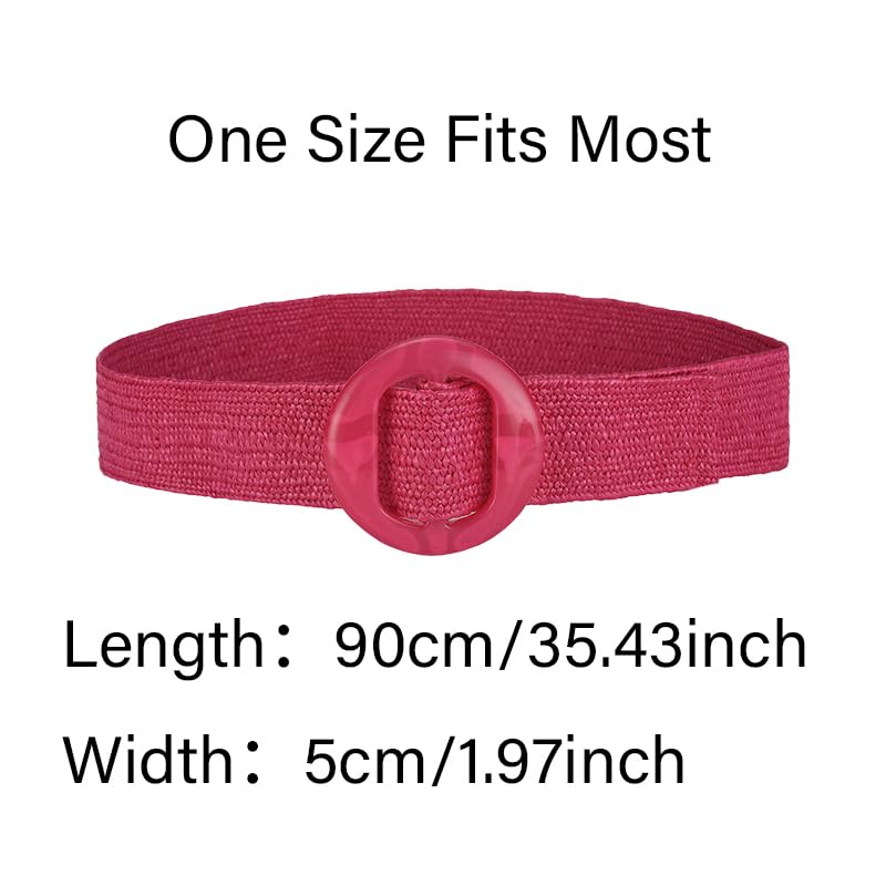 COTIM COYIN Women's Elastic Straw Braided Belts, Straw Woven Belt, Boho Waist Belt4