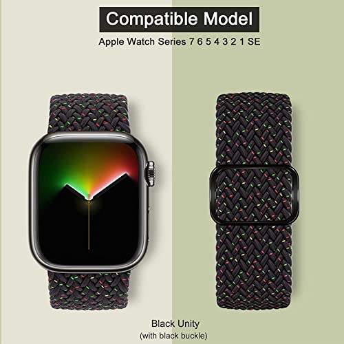 Image of Braided Sport Strap Compatible with Apple Watch Series 9 /8 /7 (41mm /45mm) | Series 11 /10 (42mm /46mm) | SE3 /SE2 /SE /6 /5 /4 (40mm /44mm) | Ultra 49mm | Series 3 38mm, Braided Nylon Band for iWatch