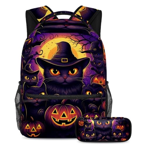 Trousse et sac à dos chat noir d Halloween, le cadeau de rentrée idéal pour étudiants
