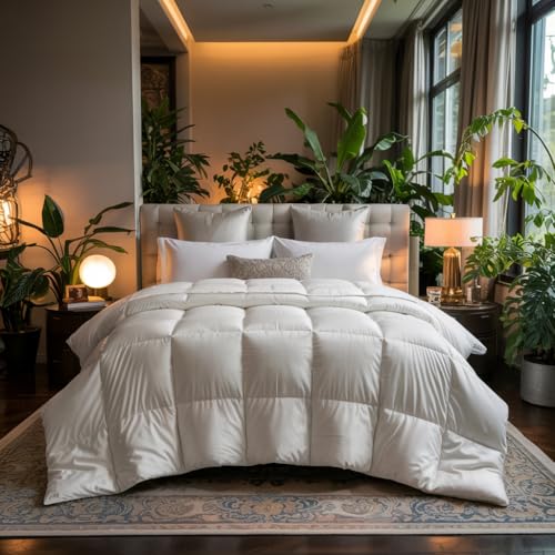 Image of Earthlycozy 300GSM Premium Comforter - Hypoallergenic, Breathable, Reversible, Lightweight, All-Season, AC Friendly and Machine Washable (White, Single)